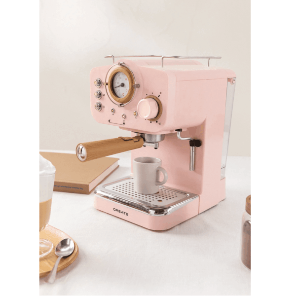 Espressor Retro manual, CREATE, Thera Retro, roz pastel