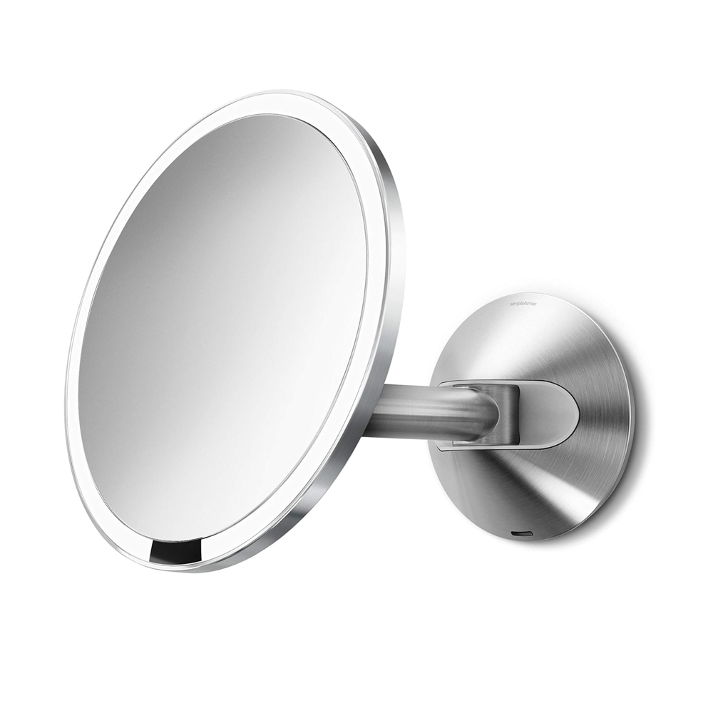 Oglinda cosmetica iluminata de perete, Simplehuman, inox