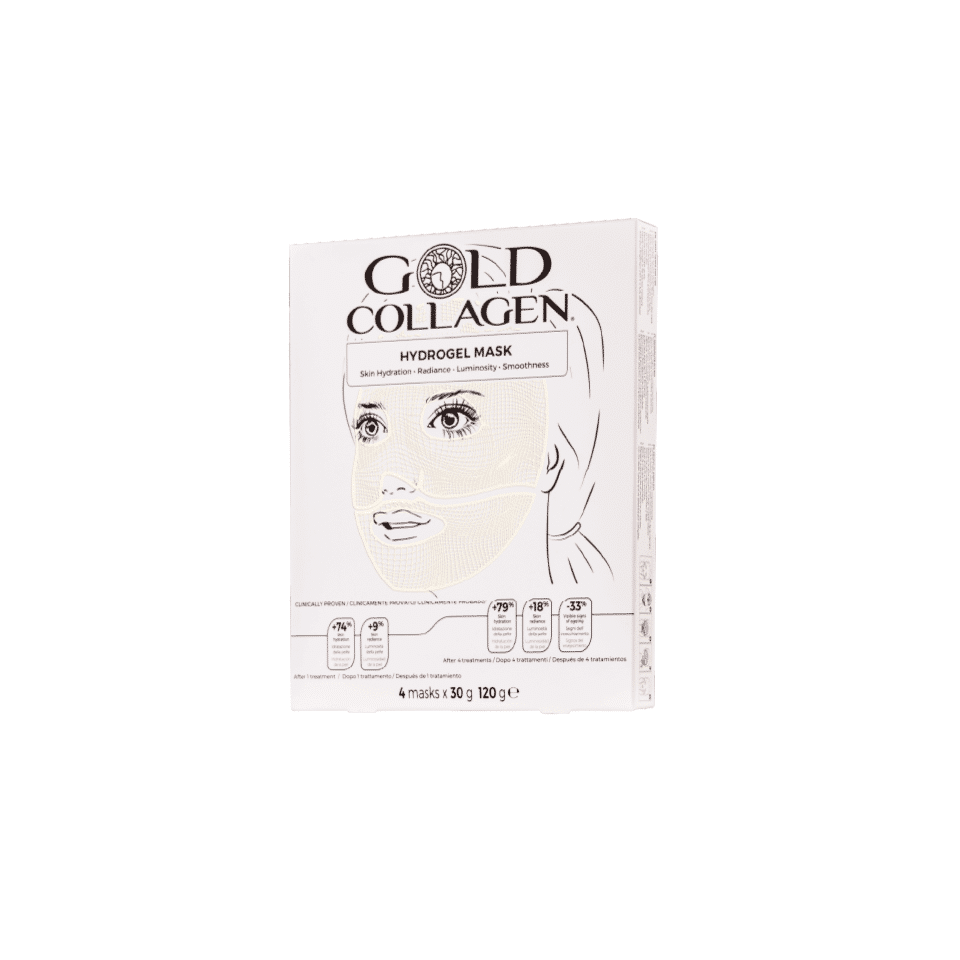 Set 4 masti intinerire instant cu hidrogel si acid hialuronic, Gold Collagen, Hydrogel, 120 g