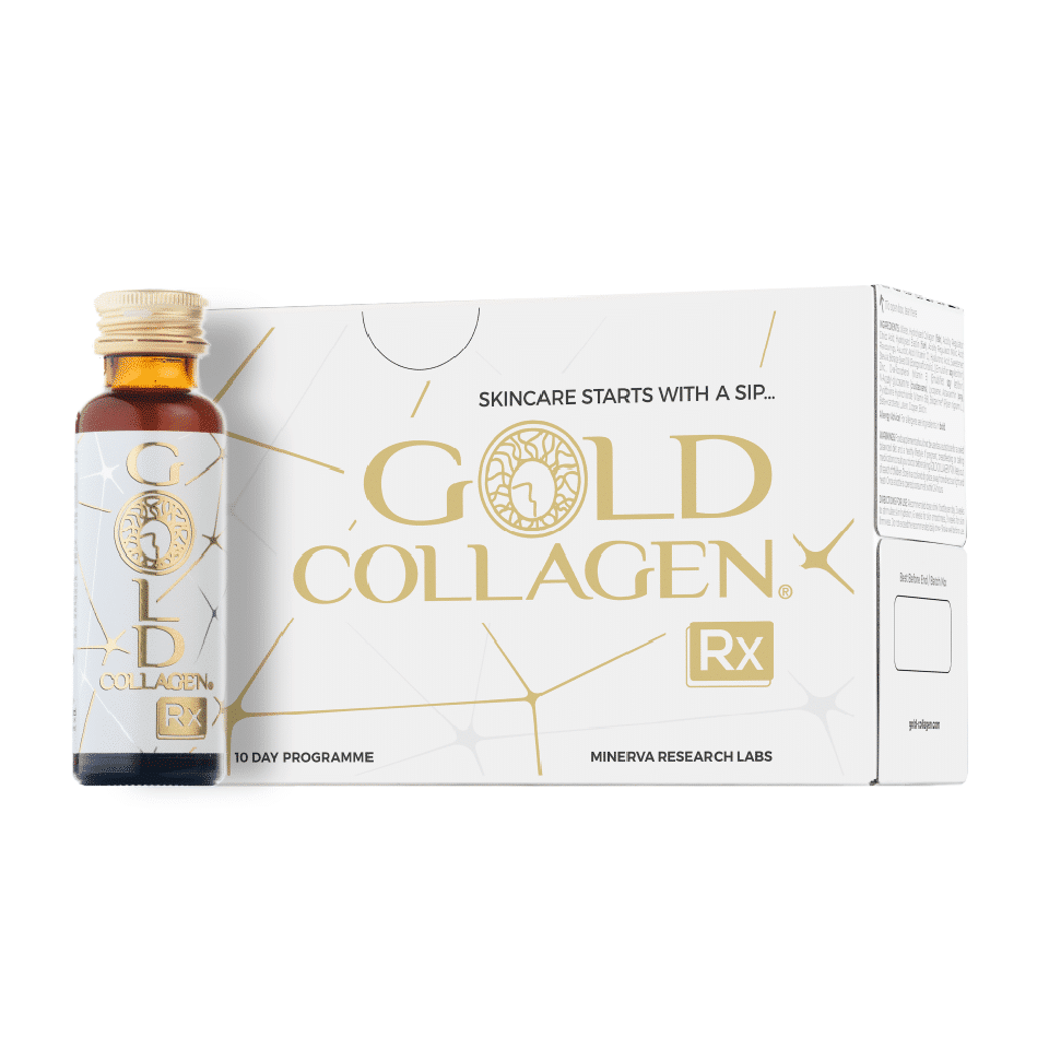 Colagen marin lichid hidrolizat, Gold Collagen RX, inainte si dupa proceduri estetice, 10 flacoane x 50 ml
