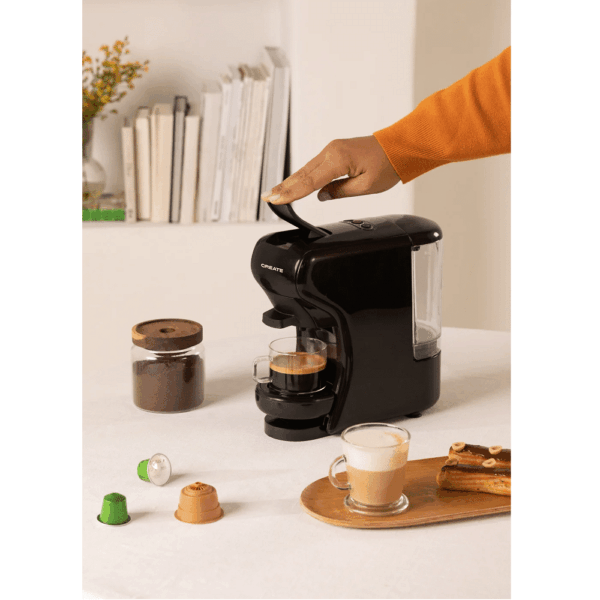 Espressor Retro automat 3in1, CREATE, Potts, negru