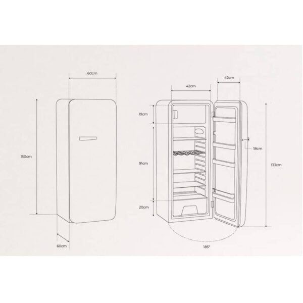 Frigider Retro, CREATE, 281 litri, negru/teracota