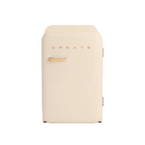 Mini frigider Retro, CREATE, 107 litri, crem/gold