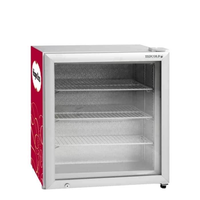 Mini congelator tip vitrina, Tefcold, UF100G, 88 litri, alb