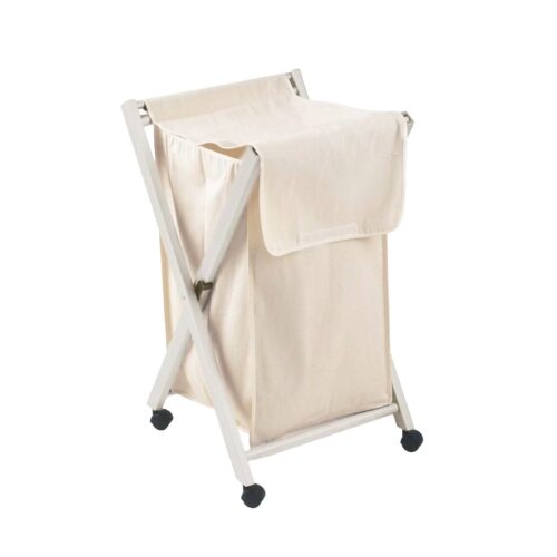 Cos pentru rufe pliabil, Arredamenti Italia, Banny, 90 litri, alb