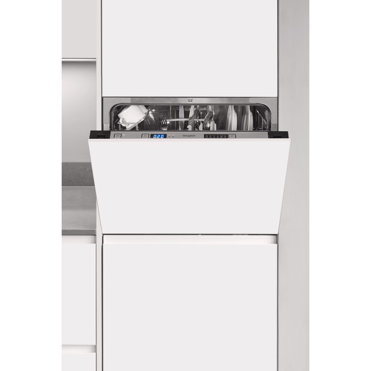 Masina de spalat vase incorporabila, Exquisit, EGSP1060-E-030F, 6 seturi, negru