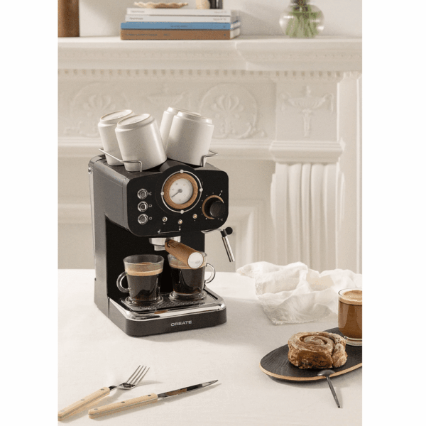 Espressor Retro manual, CREATE, Thera Retro, negru