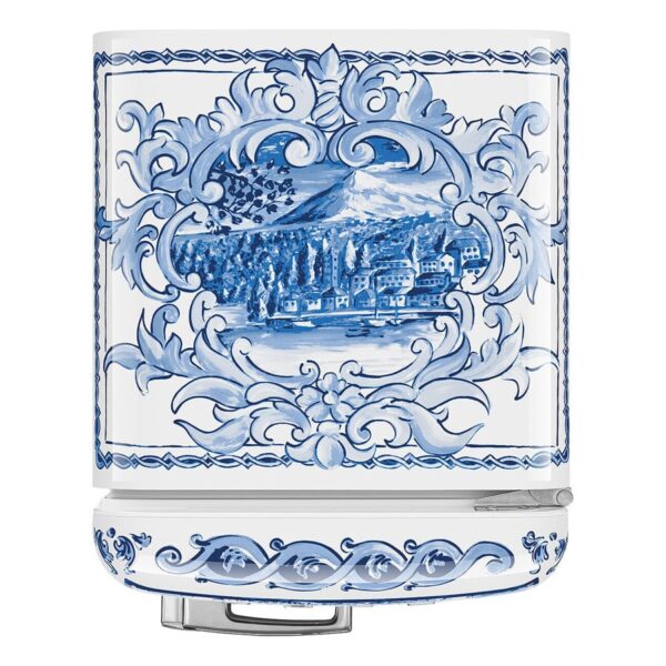 Mini frigider retro, Smeg x Dolce & Gabbana, 34 litri, albastru/alb