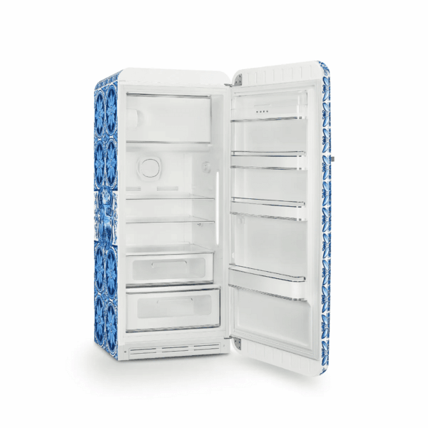 Frigider retro, Smeg x Dolce&Gabbana, 270 litri, albastru/alb