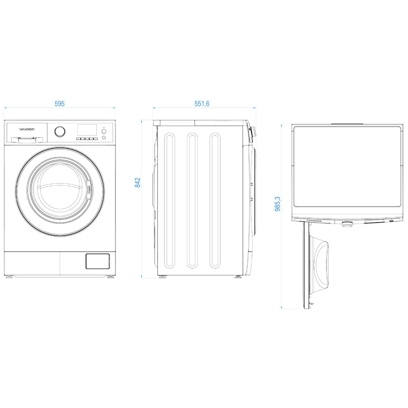 Masina de spalat rufe, SanGiorgio, SENS812D, 8 kg, 1200 rpm, alb