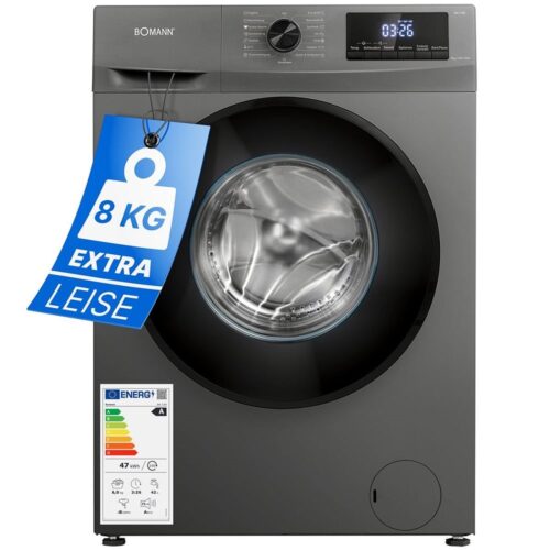 Masina de spalat rufe slim, Bomann, WA7185GR, 8 kg, antracit