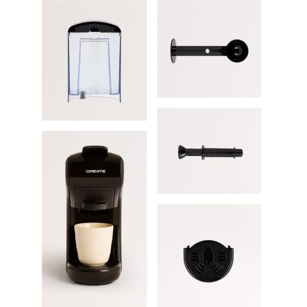 Espressor Retro automat 3in1, CREATE, Potts, negru