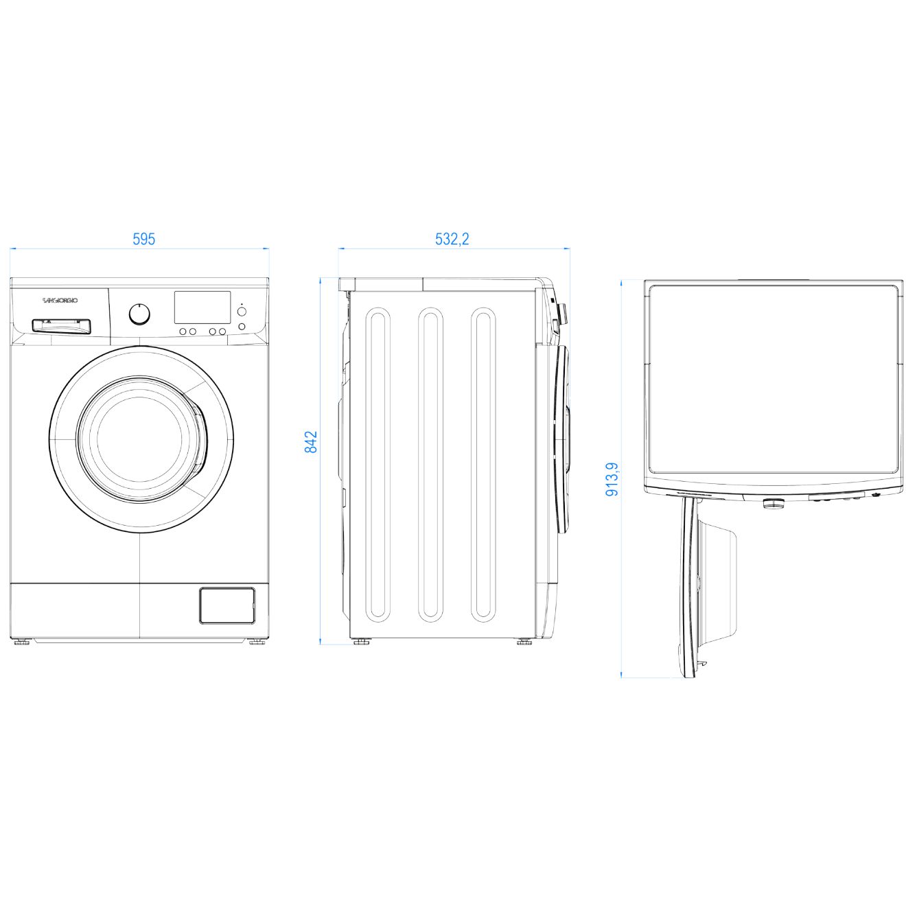 Masina de spalat rufe, SanGiorgio, SG610, 6 kg, 1000 rpm, alb