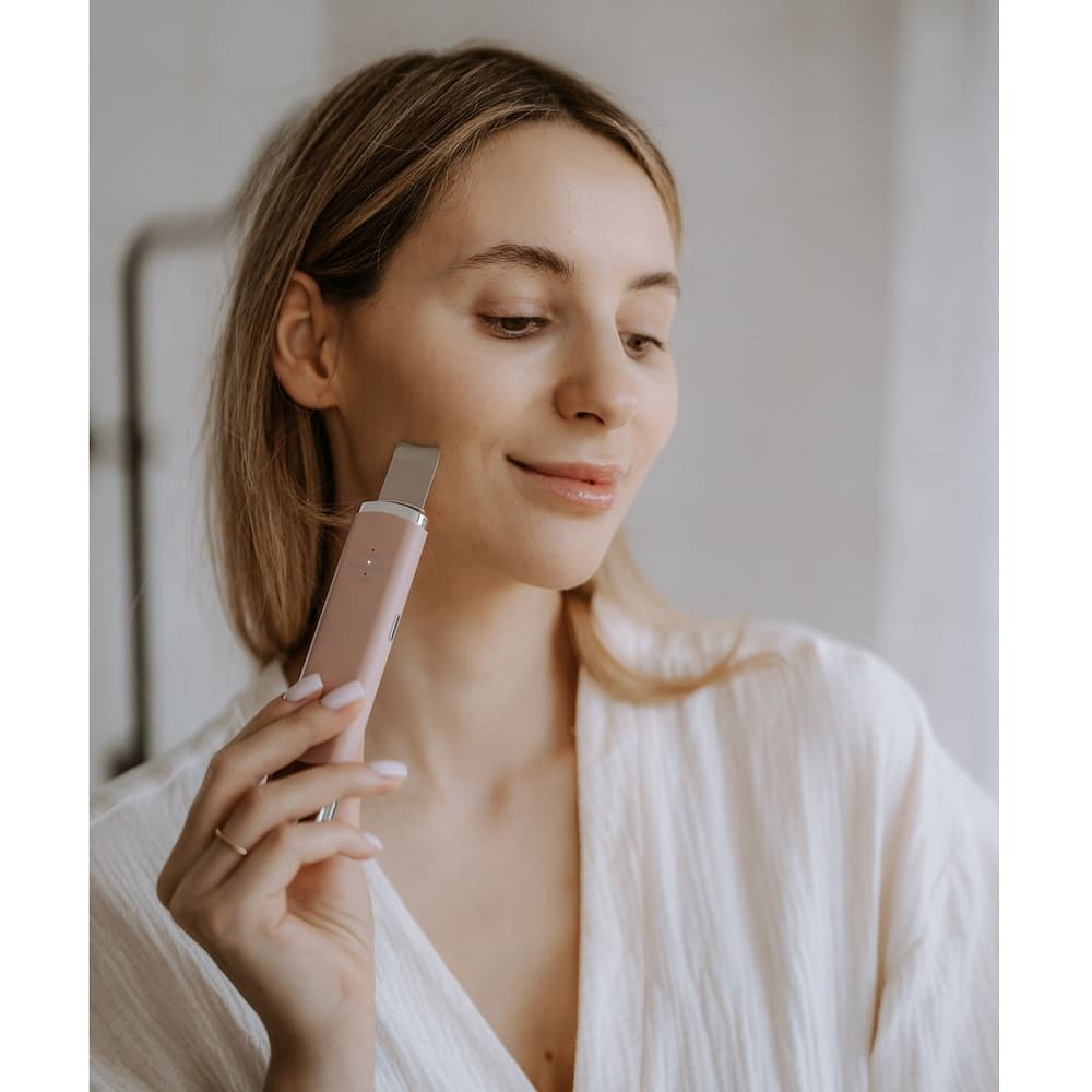 Aparat de curatare faciala cu ultrasunete, Beautifly, Scrub Slim Blush, roz