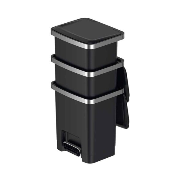 Cos de gunoi cu pedala, EKO, Hana 2, 15 litri, 1 compartiment, negru