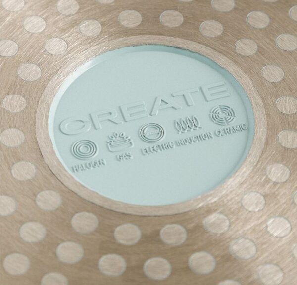 Vas de gatit cu capac, CREATE, Studio, 3 litri, bleu pastel/alb