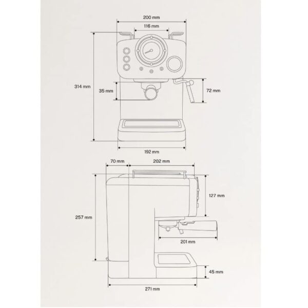 Espressor Retro manual, CREATE, Thera Retro, crem
