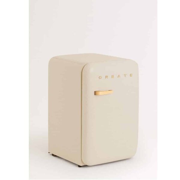 Mini frigider Retro, CREATE, 107 litri, crem/gold