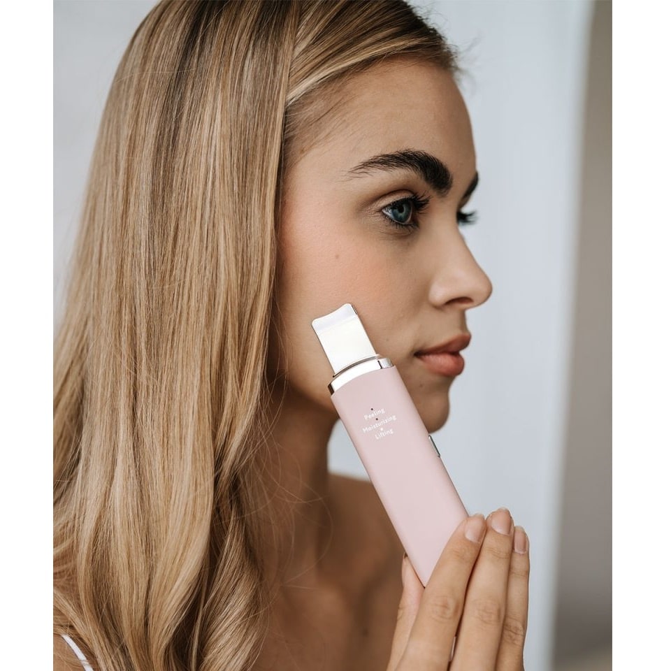 Aparat de curatare faciala cu ultrasunete, Beautifly, Scrub Slim Blush, roz