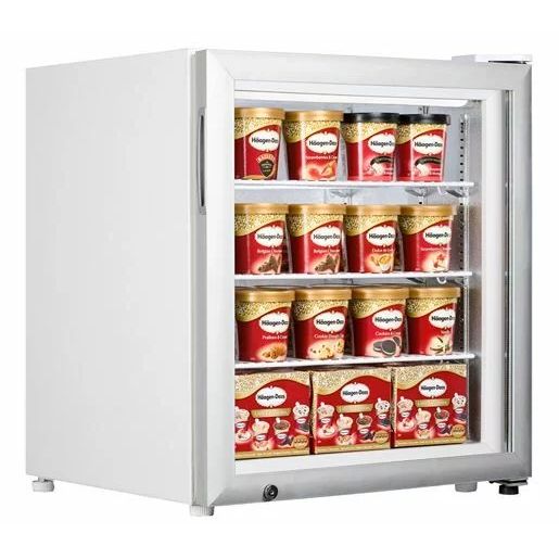Mini congelator tip vitrina, Tefcold, UF100G, 88 litri, alb