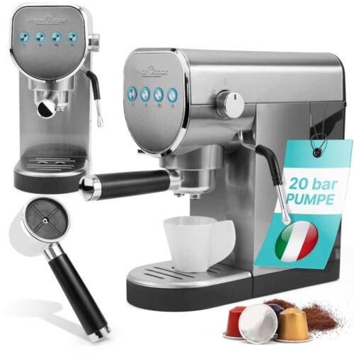 Espressor semiautomat 2in1, ProfiCook, PC-ES-KA1265, inox
