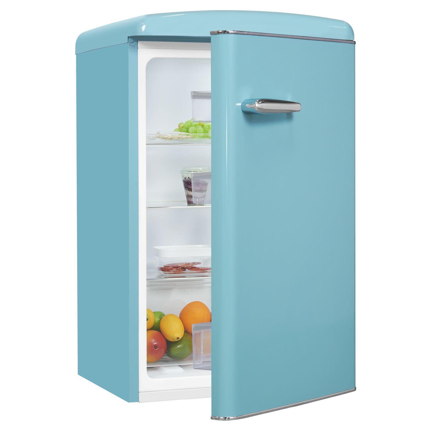 Frigider minibar Retro, Exquisit, 122 litri, bleu