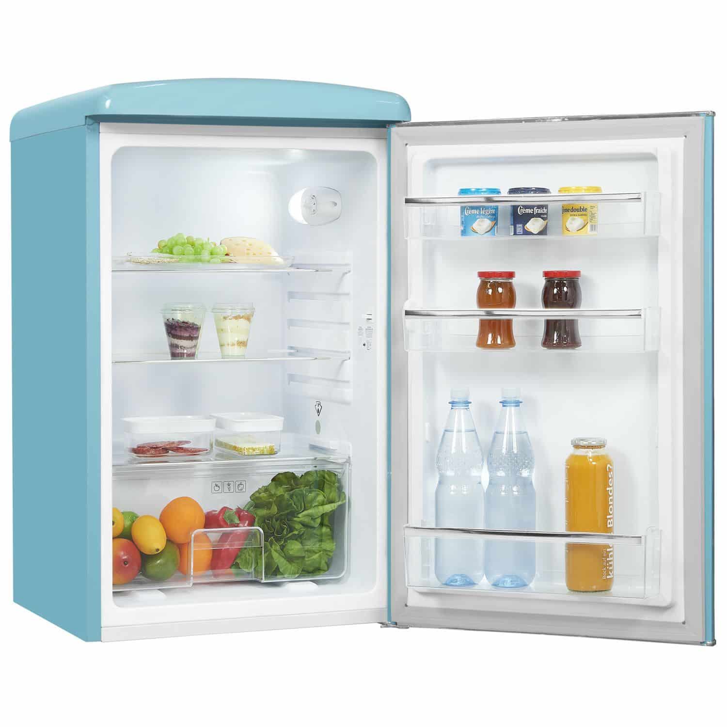 Frigider minibar Retro, Exquisit, 122 litri, bleu