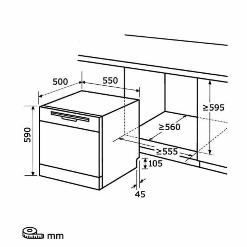 Masina de spalat vase slim, Exquisit, GSP508-030DGR, 6 seturi, gri