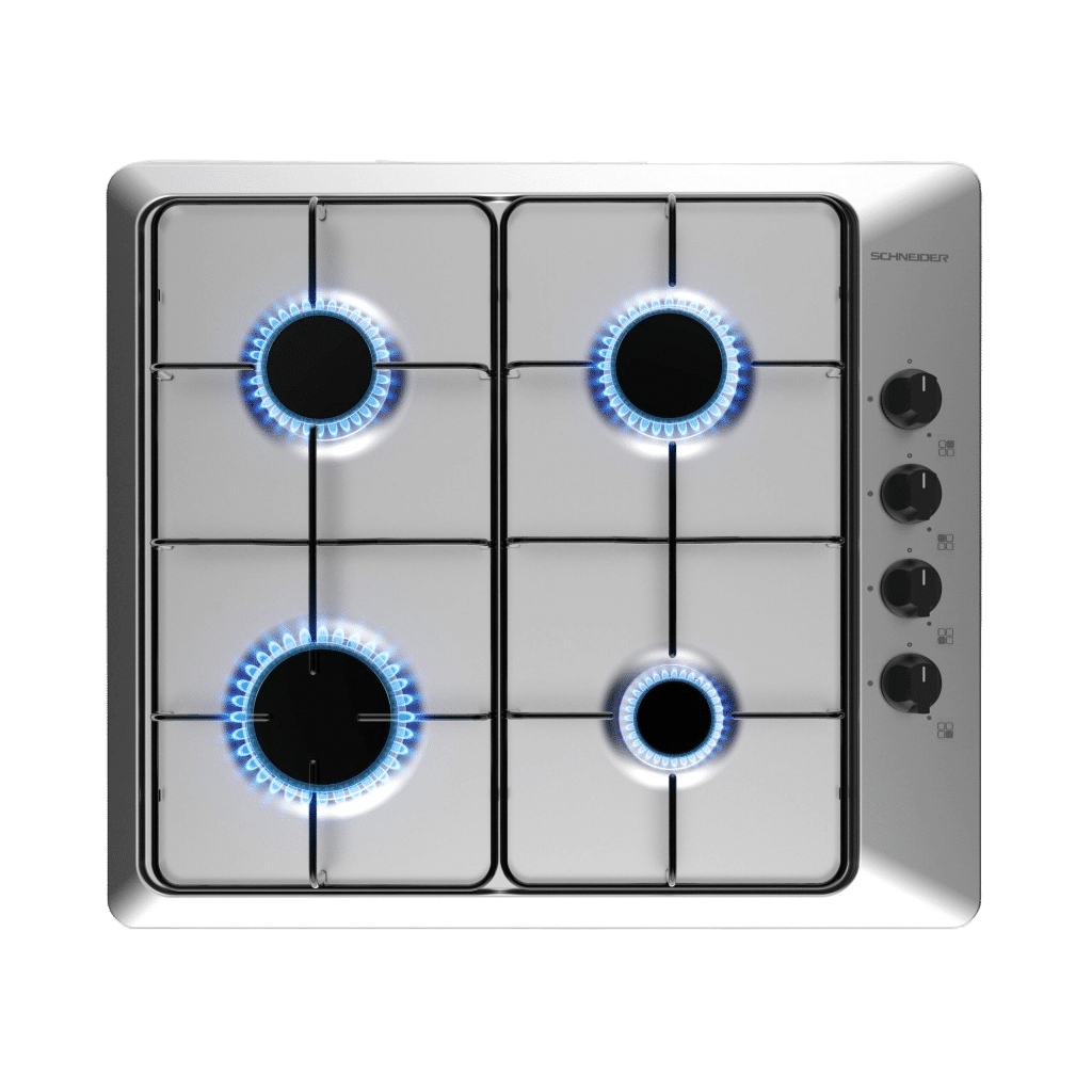 Plita incorporabila pe gaz, Schneider, SCTG6040X1, 4 arzatoare, 60 cm, inox