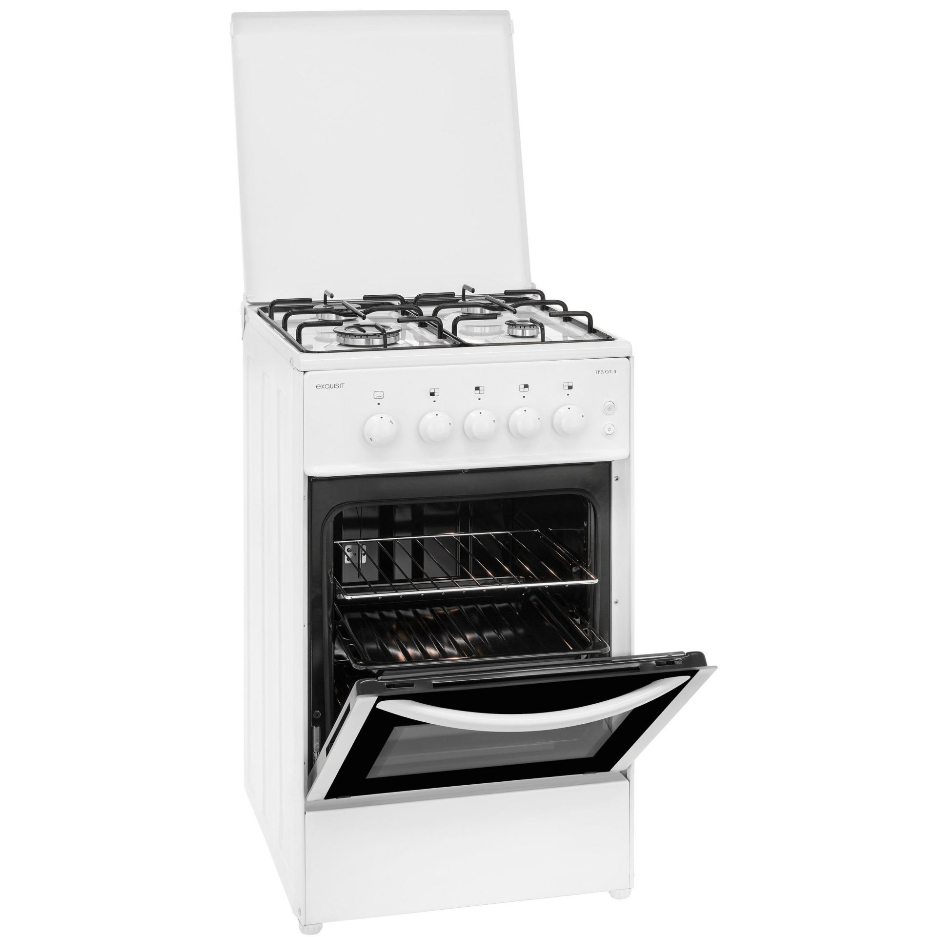 Aragaz, Exquisit, 4 arzatoare, 50 cm, alb