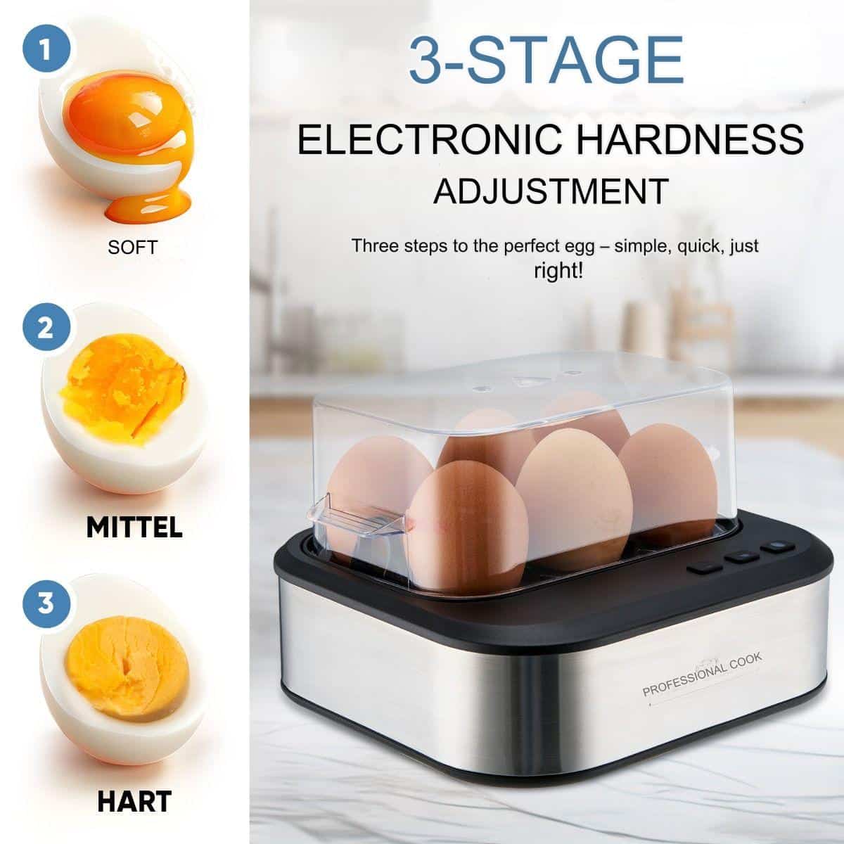 Fierbator 6 oua, ProfiCook, 400 W, inox