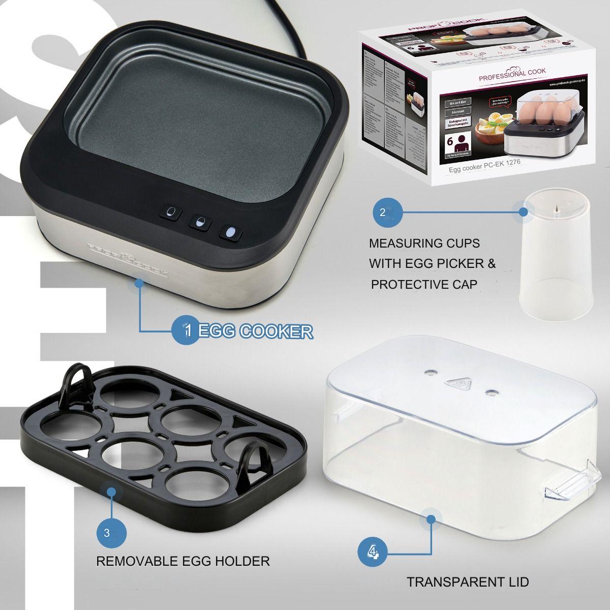 Fierbator 6 oua, ProfiCook, 400 W, inox