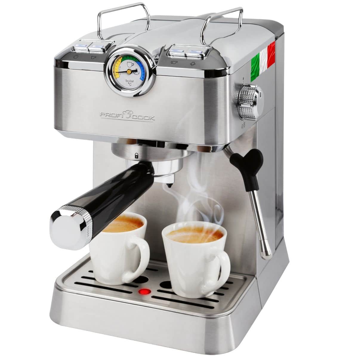 Espressor semiautomat 2in1, ProfiCook, inox