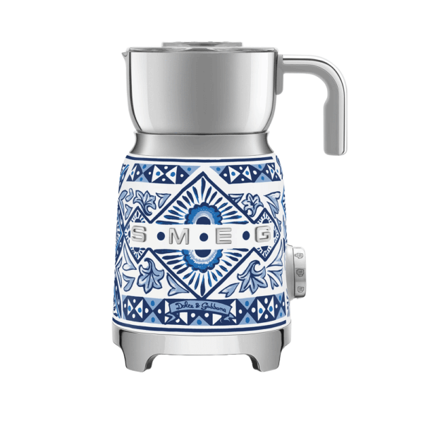 Aparat de spumare lapte, Smeg x Dolce&Gabbana, 600 ml, albastru/alb