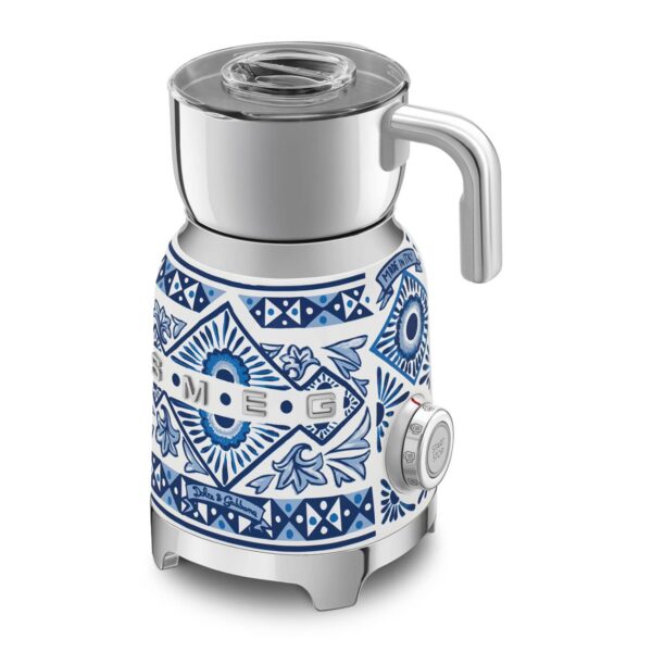 Aparat de spumare lapte, Smeg x Dolce&Gabbana, 600 ml, albastru/alb