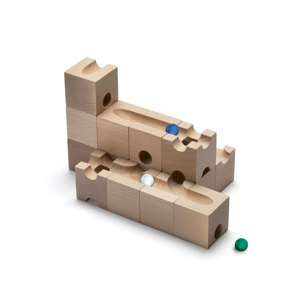 Set joc din lemn pentru copii, CUBORO, Trick, lemn natur