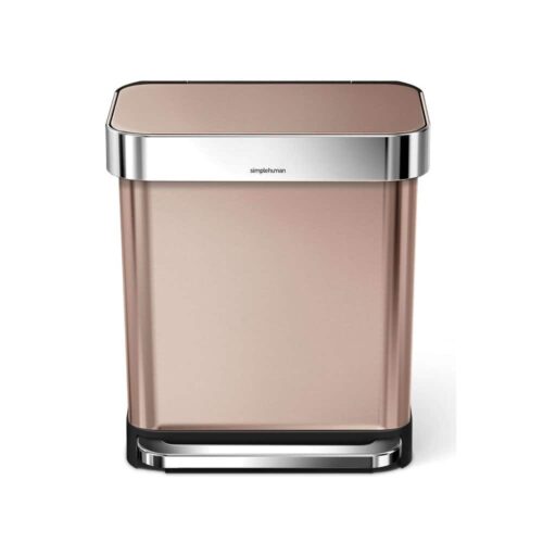 Cos de gunoi cu pedala, Simplehuman, 30 litri, rose gold