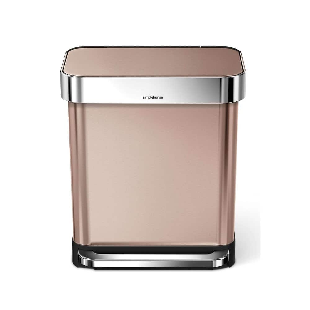 Cos de gunoi cu pedala, Simplehuman, 30 litri, rose gold