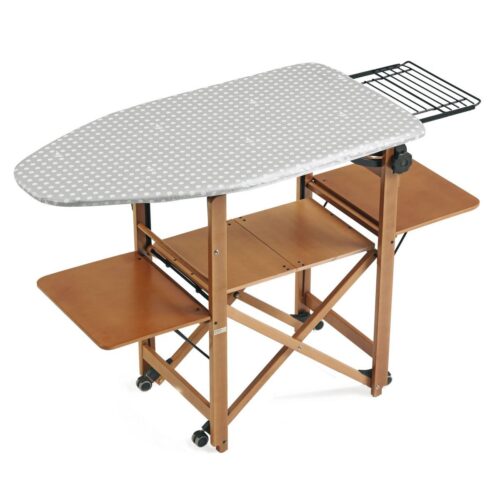 Masa de calcat pliabila cu raft, Arredamenti Italia, Bravo, lemn cires