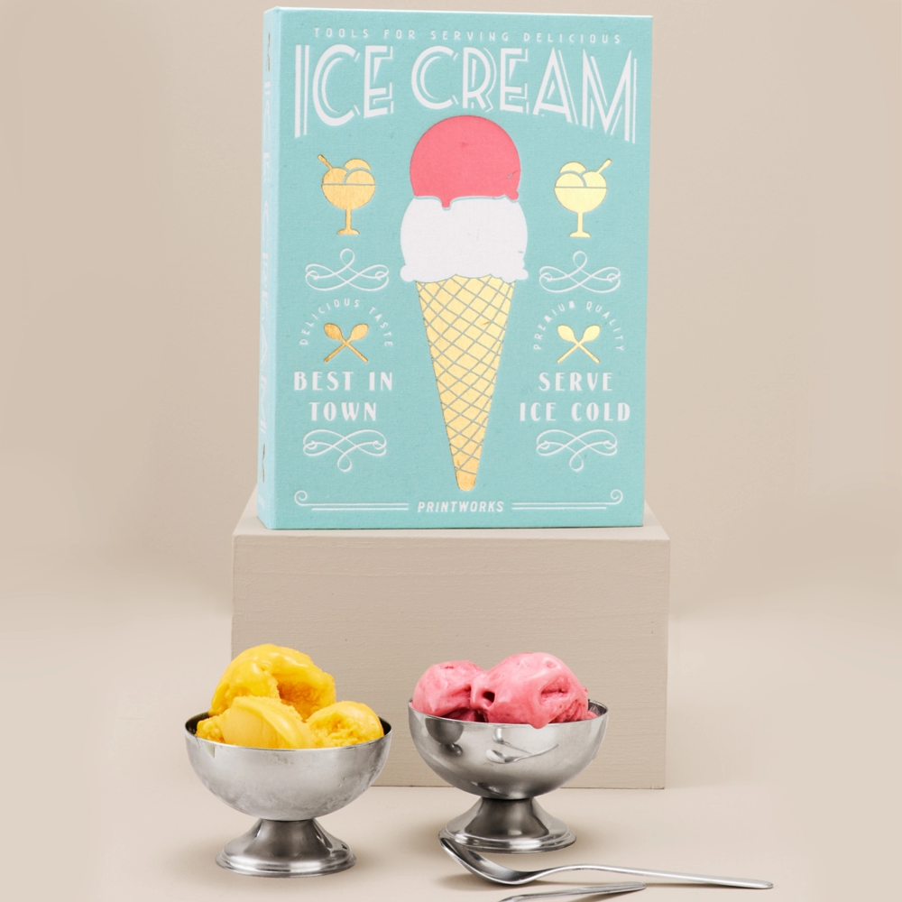 Set ustensile pentru inghetata, Ice Cream, Printworks, bleu pastel
