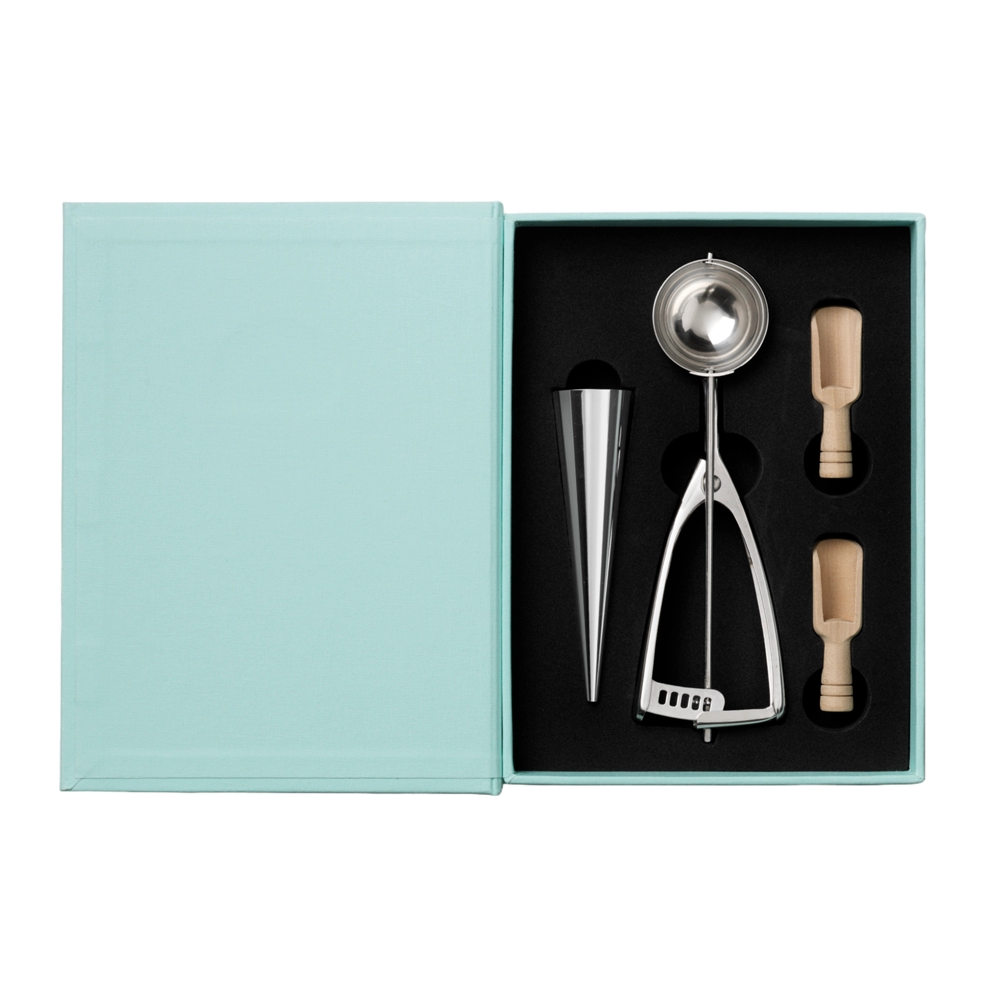 Set ustensile pentru inghetata, Ice Cream, Printworks, bleu pastel