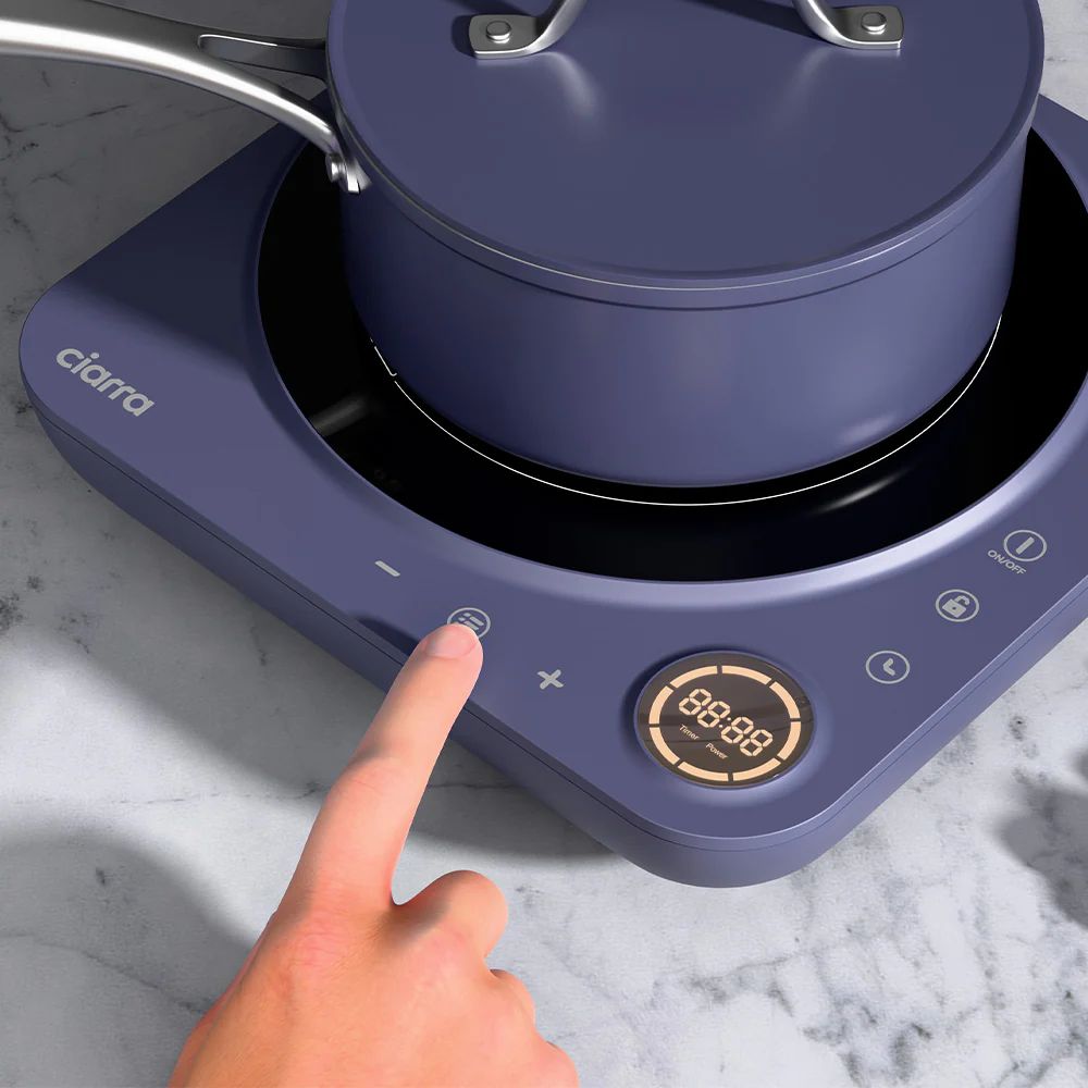 Plita electrica cu inductie, Ciarra, Donut Midnight Dream, 1 zona, bleumarin