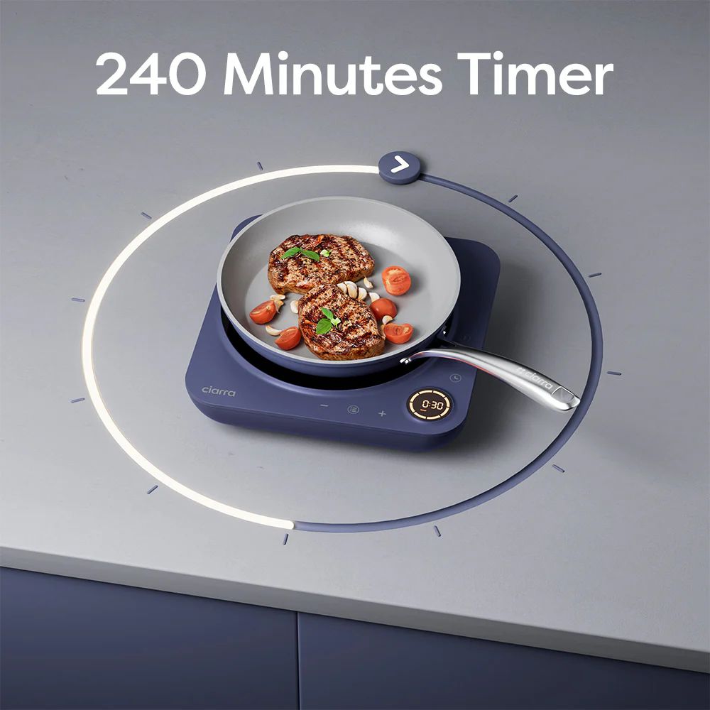 Plita electrica cu inductie, Ciarra, Donut Midnight Dream, 1 zona, bleumarin