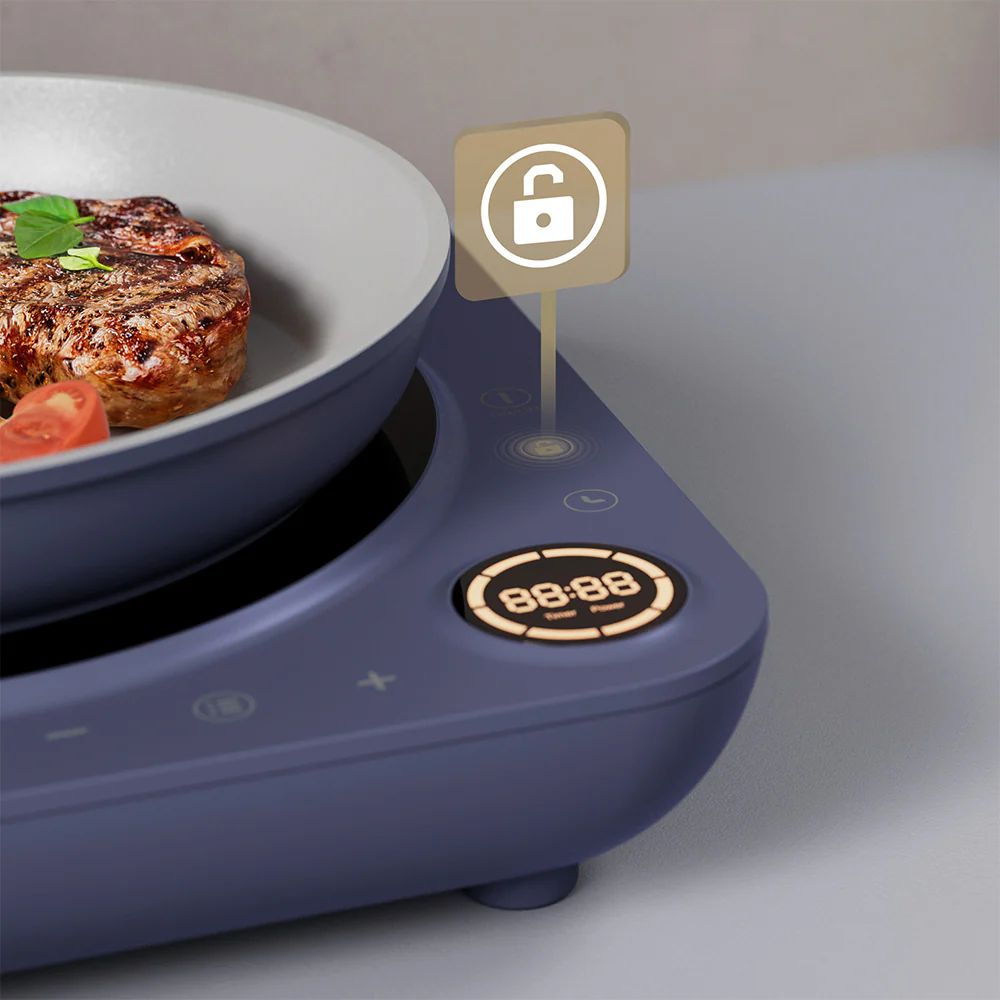 Plita electrica cu inductie, Ciarra, Donut Midnight Dream, 1 zona, bleumarin