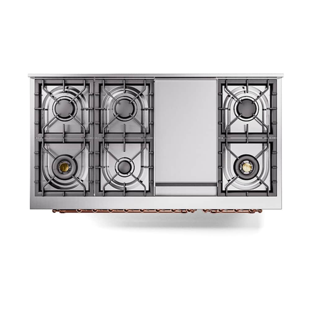 Aragaz, ILVE, Nostalgie, 120 cm, 6 arzatoare, Fry Top, 2 cuptoare electrice, antique white/chrome