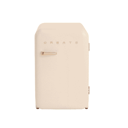 Mini frigider Retro, CREATE, 107 litri, crem/rose gold
