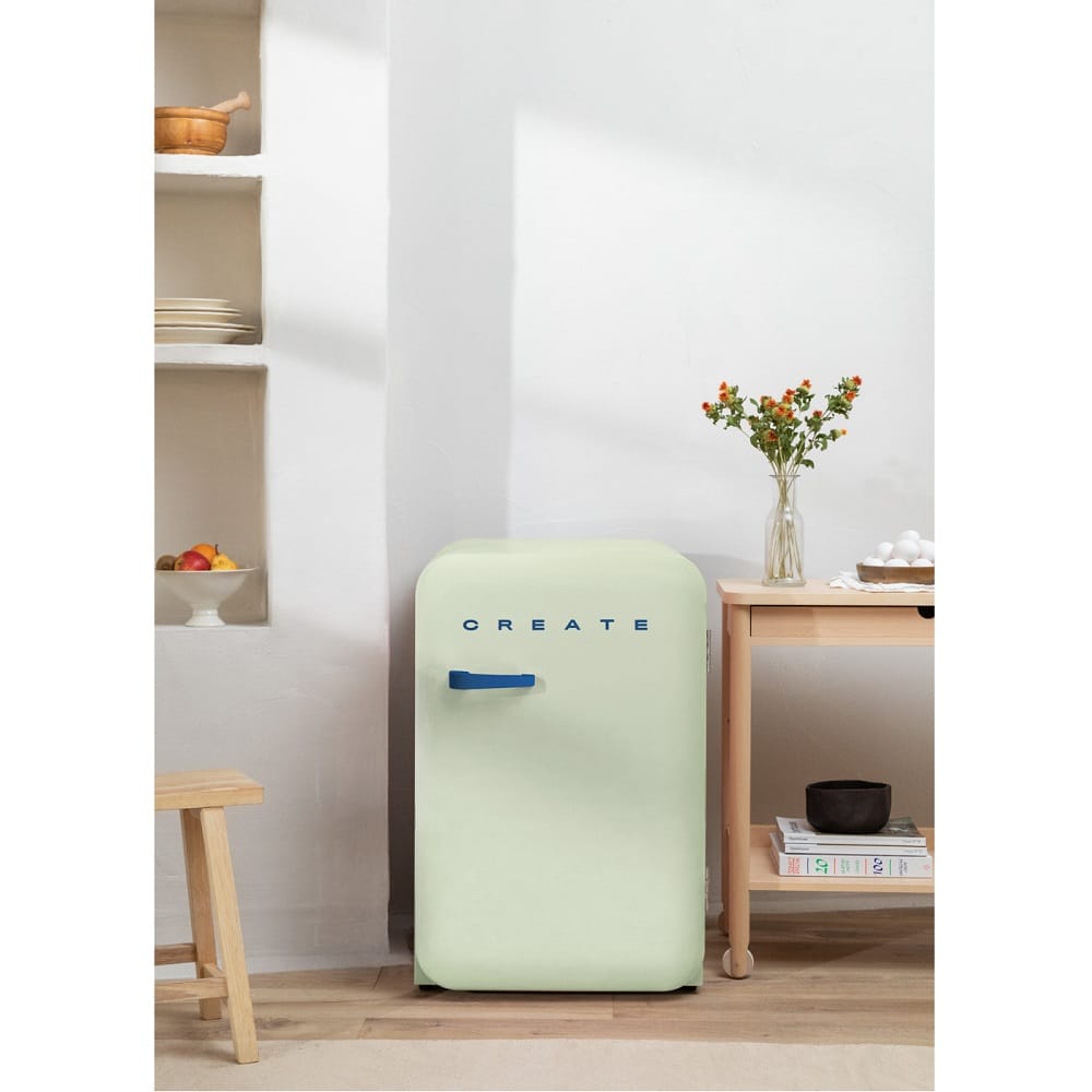 Mini frigider Retro, CREATE, 107 litri, verde pastel/albastru