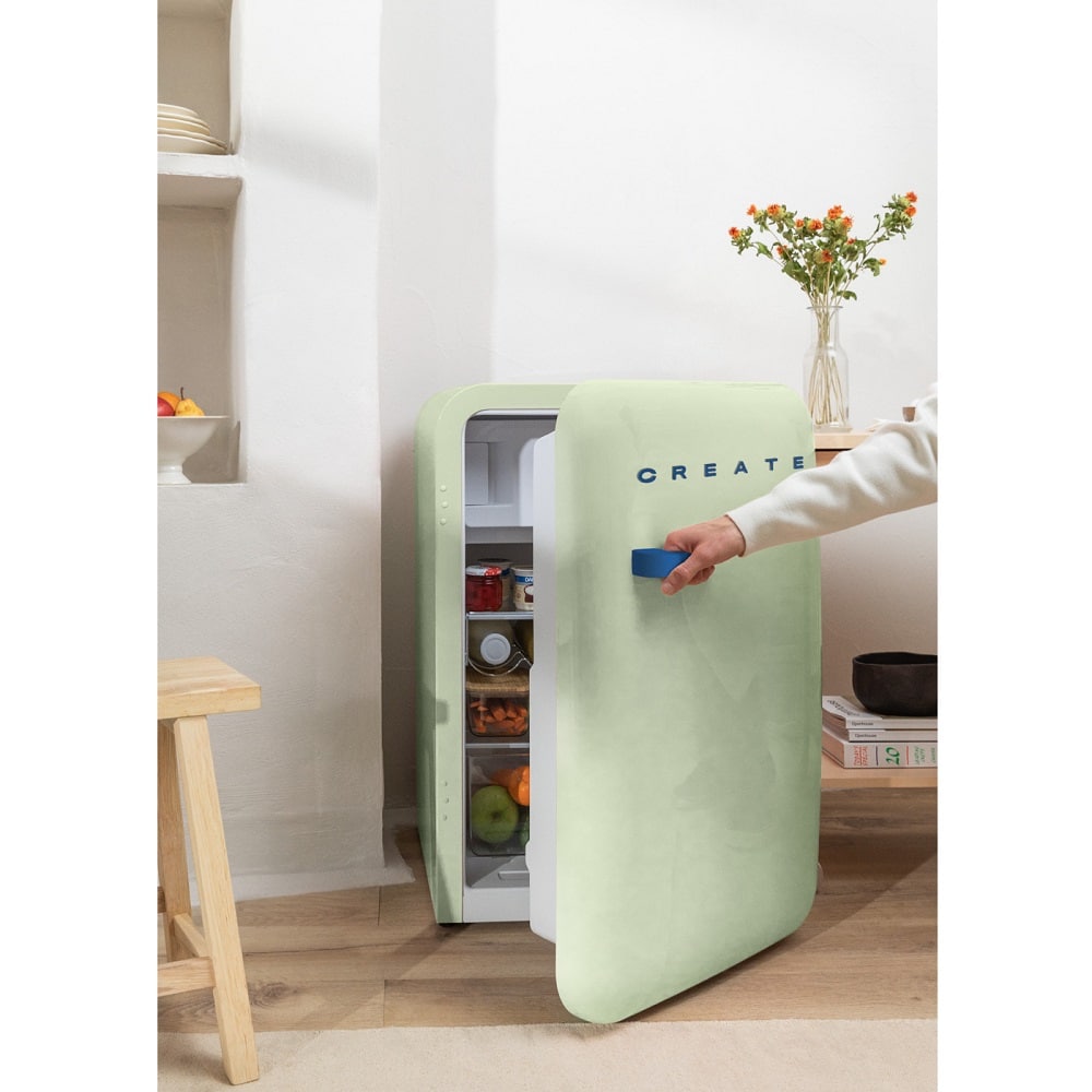 Mini frigider Retro, CREATE, 107 litri, verde pastel/albastru