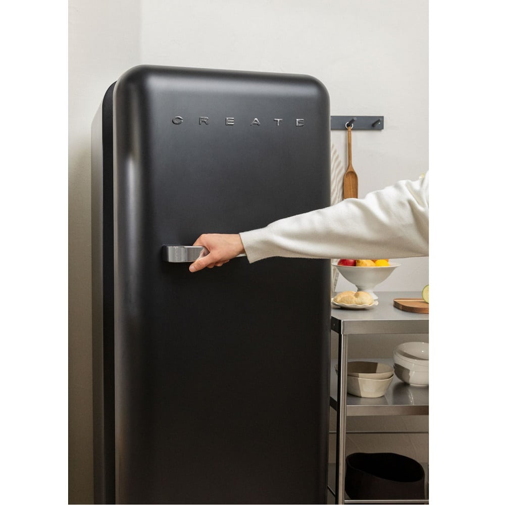 Frigider Retro, CREATE, 281 litri, negru/silver