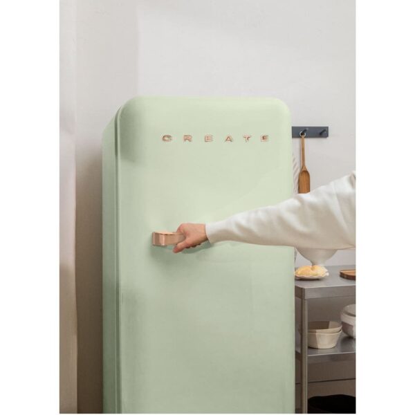 Frigider Retro, CREATE, 281 litri, verde pastel/rose gold